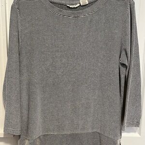 Christian Siriano Black and White Striped Long Sleeve Top